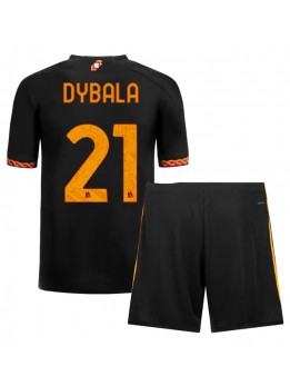 AS Roma Paulo Dybala #21 Ausweichtrikot für Kinder 2023-24 Kurzarm (+ Kurze Hosen)